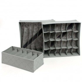 3 in 1 Underwear Bras Socks Storage Organizer Box Bag Bamboo Charcoal