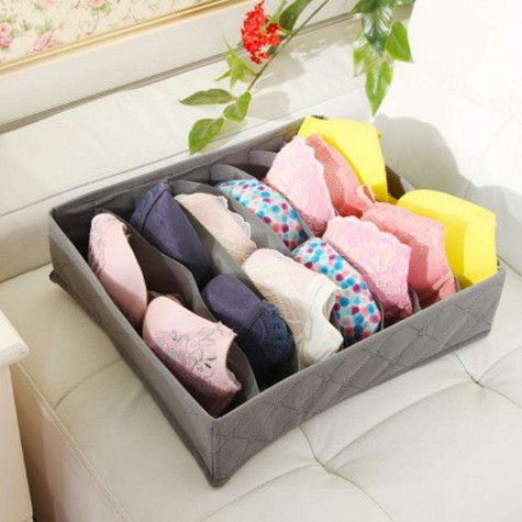 3 in 1 Underwear Bras Socks Storage Organizer Box Bag Bamboo Charcoal