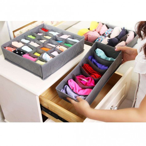 3 in 1 Underwear Bras Socks Storage Organizer Box Bag Bamboo Charcoal