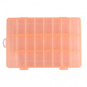 Adjustable 24 Compartment Plastic Storage Box Jewelry Earring Case Orange