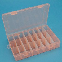 Adjustable 24 Compartment Plastic Storage Box Jewelry Earring Case Orange