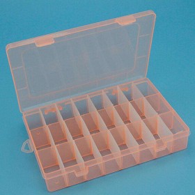 Adjustable 24 Compartment Plastic Storage Box Jewelry Earring Case Orange