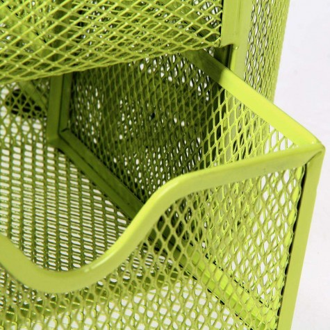 Desk Organizer 9 cells Metal Black Mesh Desktop Office Pen (Green)