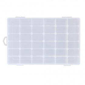 Adjustable 36 Compartment Plastic Storage Box Jewelry Earring Case（Clear）