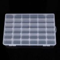 Adjustable 36 Compartment Plastic Storage Box Jewelry Earring Case（Clear）