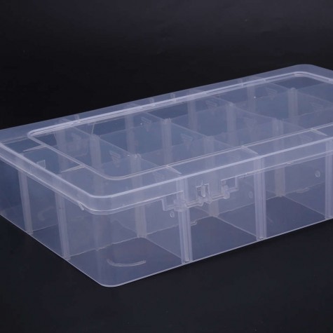 15 Compartment Plastic Storage Box Jewelry/Earring/Tool Container Organizer