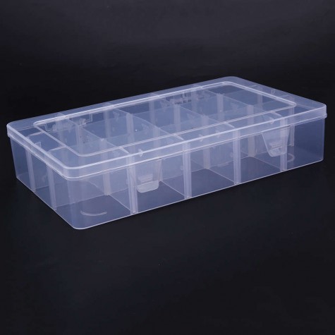 15 Compartment Plastic Storage Box Jewelry/Earring/Tool Container Organizer