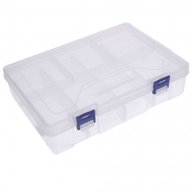 Double Layer 8 Grid Transparent Plastic Storage Box Hardware Tool Box