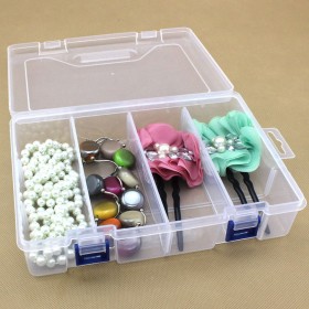 Double Layer 8 Grid Transparent Plastic Storage Box Hardware Tool Box