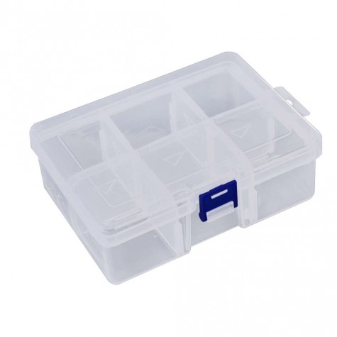 6 Removable Plastic Storage Box Jewelry/Earring/Tools Container Organizer