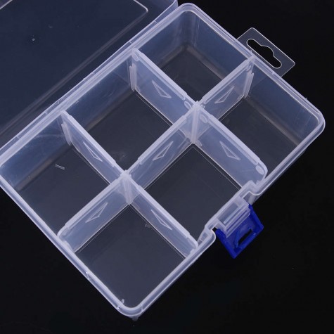 6 Removable Plastic Storage Box Jewelry/Earring/Tools Container Organizer