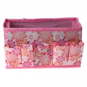 Large Capacity Foldable Multifunction Make Up Cosmetics Storage Box(Pink)