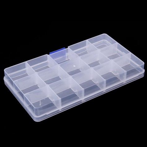 15 Grids Removable Plastic Storage Box Jewelry/Earring/Tools Container Case