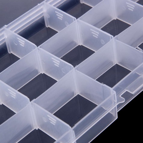 15 Grids Removable Plastic Storage Box Jewelry/Earring/Tools Container Case