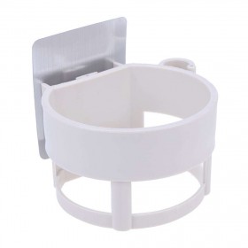 Bathroom Hair Dryer Holder Stand Racks Wall Suction Mount Bracket(White)