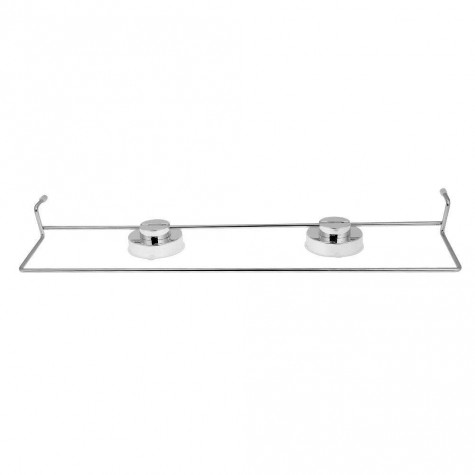 Double Stainless Steel Vacuum Suction Cup Bathroom Towel Shelf Bar Rack