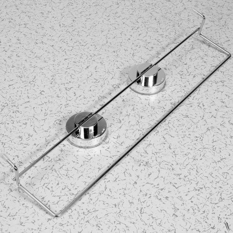 Double Stainless Steel Vacuum Suction Cup Bathroom Towel Shelf Bar Rack