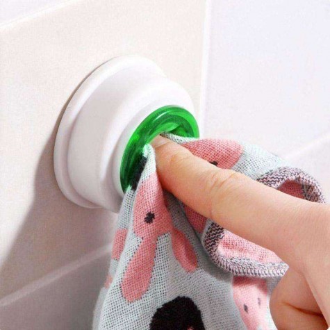 Creative Self-Adhesive Multi Use Cloth Clip Towel Clip Towel Hook(Green)