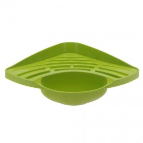 Sucker Type Triangle Draining Tank Rack Holder Bath Storage Shelf(Green)