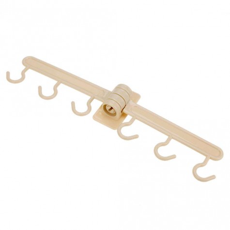 180°Rotate Strong Sucker Wall Hook Hang Rack Kitchen Storage Shelf(Beige)