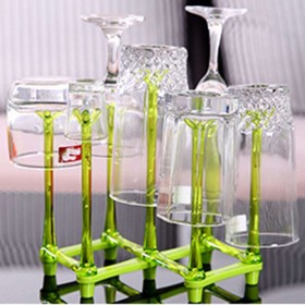 Glass Cup Bottle Drying Rack Drainer Shelf Holder Kitchen Organizer(Green)