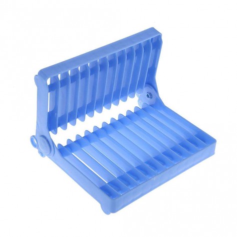 Foldable Dish Bowl Shelf Kitchen Plate Organizer Storage Drying Rack(Blue)