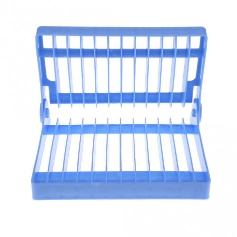Foldable Dish Bowl Shelf Kitchen Plate Organizer Storage Drying Rack(Blue)