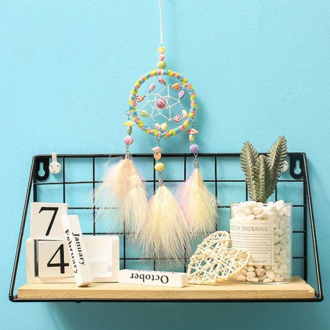 DIY Feathers Handicraft Dreamcatcher Handmade Dream Catcher Net Wall Decor