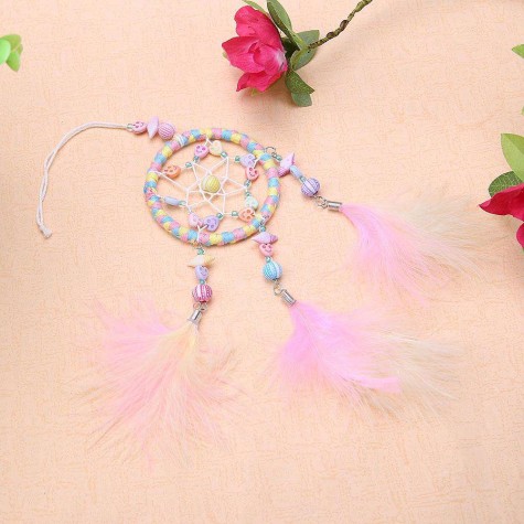 DIY Feathers Handicraft Dreamcatcher Handmade Dream Catcher Net Wall Decor