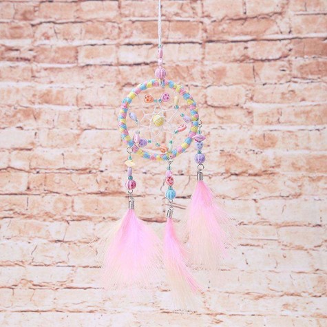 DIY Feathers Handicraft Dreamcatcher Handmade Dream Catcher Net Wall Decor