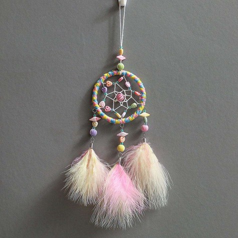 DIY Feathers Handicraft Dreamcatcher Handmade Dream Catcher Net Wall Decor