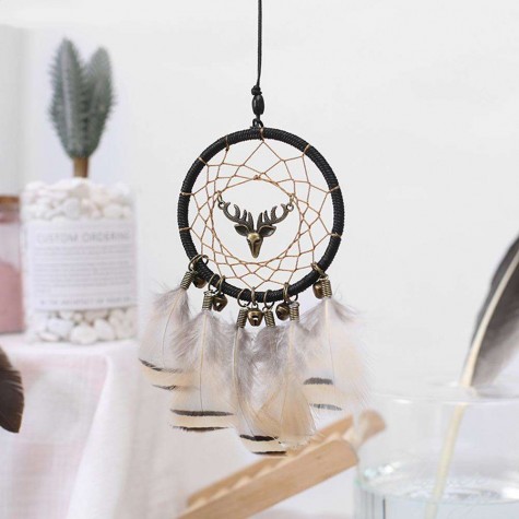 Deer Craft Dreamcatcher Handmade Dream Catcher Net Wall Car Hanging Decor(A