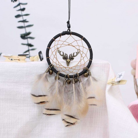 Deer Craft Dreamcatcher Handmade Dream Catcher Net Wall Car Hanging Decor(A