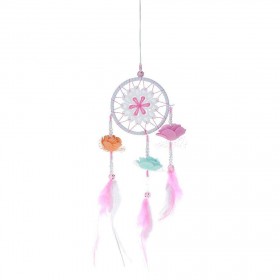 Dreamy Pink Feather Dream Catcher Net Bead Dreamcatcher Home Car Decoration