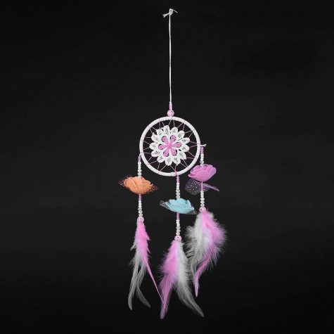 Dreamy Pink Feather Dream Catcher Net Bead Dreamcatcher Home Car Decoration