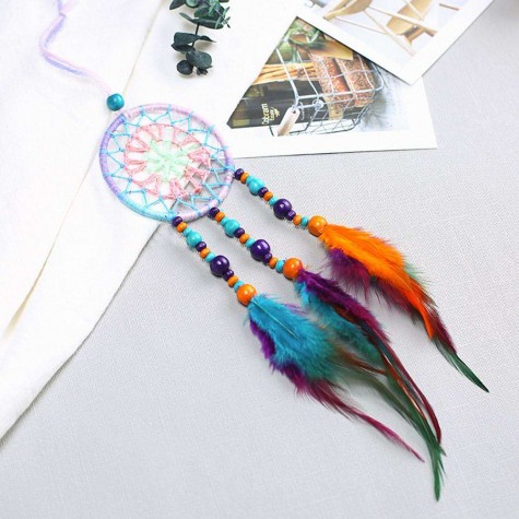 Countryside Feather Dream Catcher Net Beads Dreamcatcher Home Car Decor