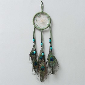 Peafowl Feather Dream Catcher Car Pendant Home Wall Hanging Decor