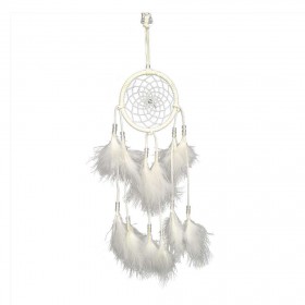 White Feather with Lamp Handmade Dreamcatcher Craft Dream Catcher Net Gift