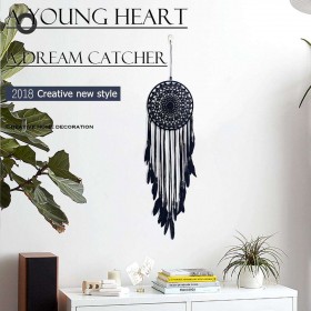 Black ?Feathers Beads Handmade Dreamcatcher Craft Dream Catcher Net Gift