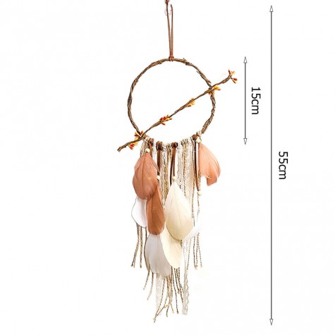 Feather Dream Catcher Car Pendant Home Romantic Wall Hanging Decor (A
