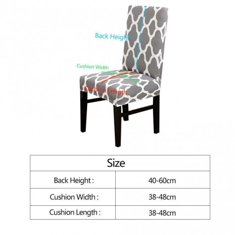 1/4/6pcs Digital Print Elastic Thin Chair Cover Stretch Seat Case Slipcover