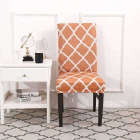 Printing Stretch Chair Cover Slipcover Banquet Hotel Home Decoration Orange