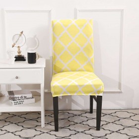 Printing Stretch Chair Cover Elastic Slipcover Hotel Home Decoration Yellow