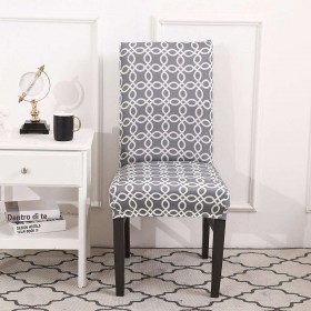 1/4/6pcs Village Stretch Chair Cover Print Elastic Thin Seat Case Slipcover