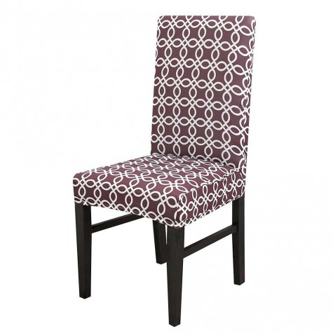 Digital Print Chair Cover Removable Elastic Kitchen Banquet Seat Slipcover