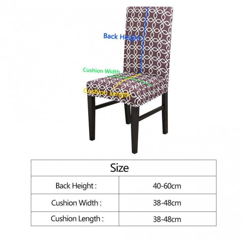 Digital Print Chair Cover Removable Elastic Kitchen Banquet Seat Slipcover