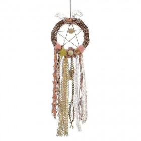 Rattan Lace Ribbon Dream Catcher Romantic Wall Hanging Decor with Light