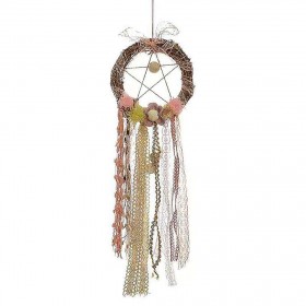 Rattan Lace Ribbon Dream Catcher Romantic Wall Hanging Decor with Light