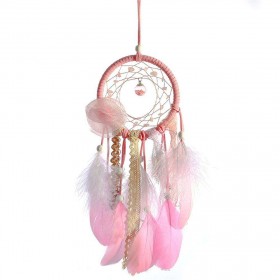 Pink Feather Wind Chime Dreamcatcher Home Romantic Wall Hanging Decoration