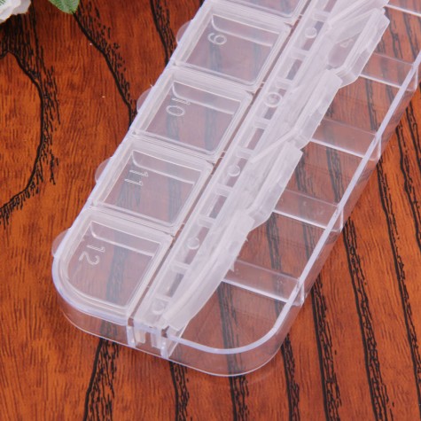Nail Art Box Empty Divided Case Nail Tips Rhinestone Beads Gems Storage Box